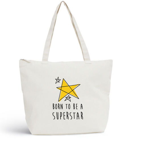 Sac de plage SUPERSTAR Coton BIO 🍀 - I'm Born To Be